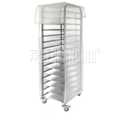 China Restaurants / Hotel / Canteen Food Cover Bakery Cart Frosted Cover With Zipper Racks Carts Trays Bakery Car Covers Plastic Disposable Baking Equipment Trolley Racking Cover for sale