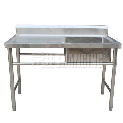 China NSF Stainless Steel Single Bowl Commercial Kitchen Prep 2 Bowl Maid Service Sink With 2 Drainers Bowl Height 16