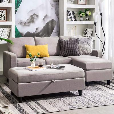 China (Other)Adjustable luxury washable fabric living room combined sofa with footstool for sale