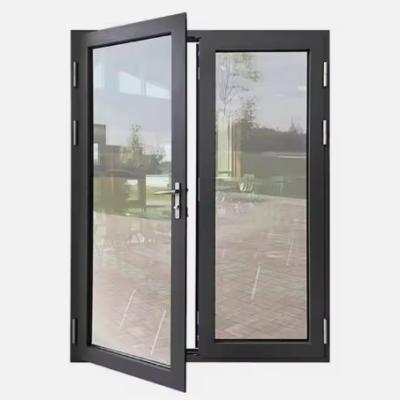 China Commercial Insulated Aluminium Double Swing Door Powder Coating Surface for sale