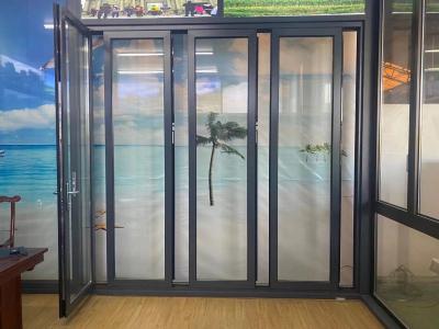 China Thick Frame Folding Glass Doors Interior Dust Resistant Easy Cleaning for sale