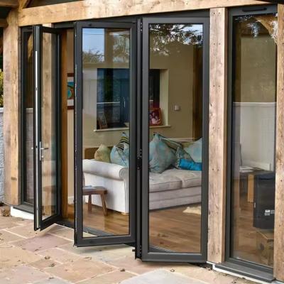 China Eco Friendly Aluminum Folding Door Office Thermal Break Folding Patio Doors for sale