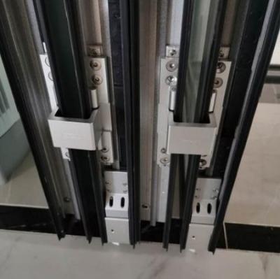 China Tempered Glass Aluminum Bifold Patio Doors With Thermal Break Profile for sale