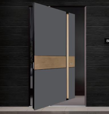 China Hurricanes Resistance Pivot Aluminum Door Customized with Laminated Glass for sale