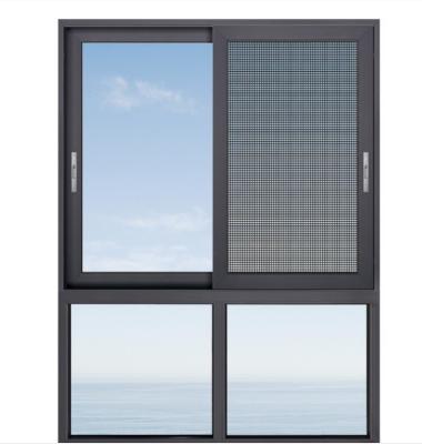 China Thermal Insulation Aluminum Sliding Window Insulated Glass Aluminium Frame Sliding Window for sale