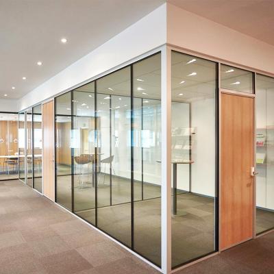 China Commercial Safety Internal Glass Partition Office Sound Proof Glass Partition for sale