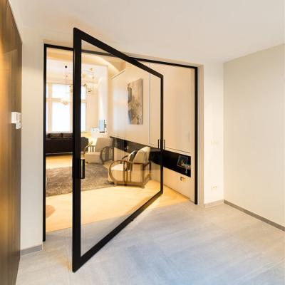 China Low-E Glass Type Glass Pivot Front Door with Tempering Glass and Aluminum Alloy Frame for sale