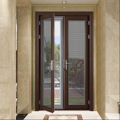 中国 Aluminium Double Glass Swing Door Store Front Aluminium Double Hinged Doors 販売のため