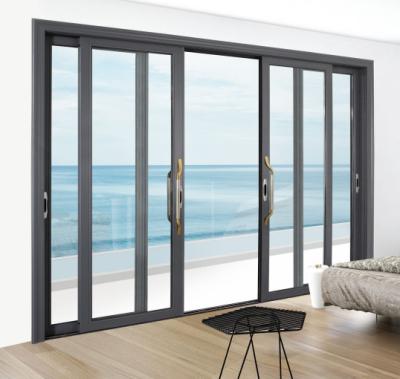 China Large Modern Internal Lockable Accordion Black Sliding Glass Door Customized Double Glass Doors for sale