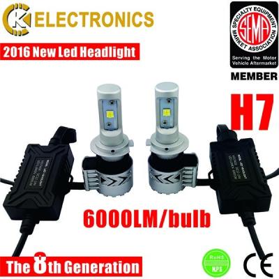 China Aluminum housing high power 40w h7 led headlight bulb with Cree XHP50 chips for sale