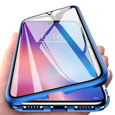 China 360 Full Cover Shockproof Magnetic Adsorption Metal Phone Case For Samsung Galaxy A51 A71 Note 10 Double Sided Magnet Glass Cover for sale