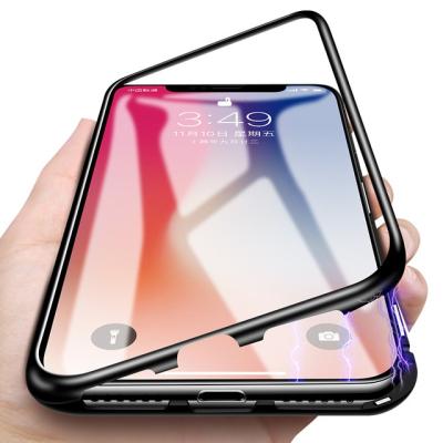 China 2018 Anti-drop Phone Accessories 360 Degree Magnetic Phone Case With Tempered Glass-metal Mobile Phone Cover For iPhone X/Xs/Xs max/Xr for sale