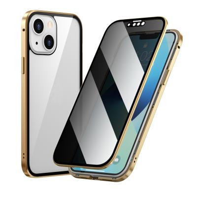 China Anti-drop 360 Degree Full Cover Magnetic Cell Phone Glass Case For iPhone 13 mini 13Pro 13 pro XR Max XS 6 Se 7 8 for sale