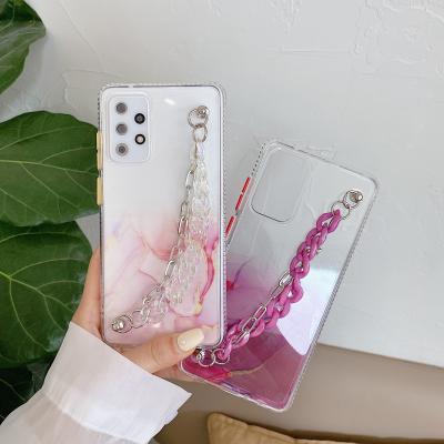 China Wholesale Fashion Free Space Marble Soft Shockproof TPU Cell Phone Case With Strap For Samsung Galaxy A72 A52 A32 A12 for sale