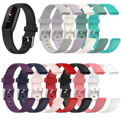 China 2021 New Product Water Resistant Soft Silicone Wrist Strap Band Smart Wrist Watch Strap Watch Accessories For Fit Bit Luxe for sale