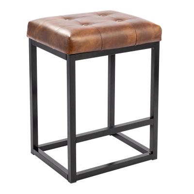 China Modern Metal Frame Counter Height Leather Modern Bar Stools for sale