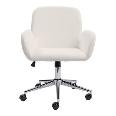 China (Height)Adjustable White Leather Arm Conference Task Chair for sale