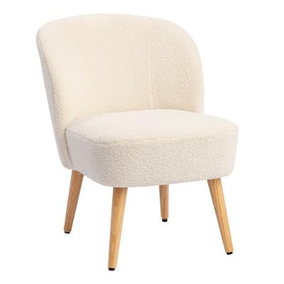 China Wooden Legs Tufted Barrel Chair Upholstered Home Accent Chair Side Chair for sale