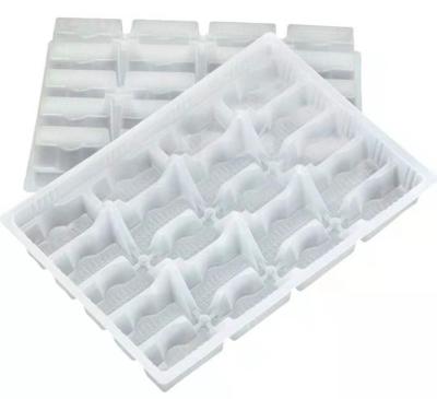 China Disposable Plastic Dumpling Divided Disposable Plastic Dumpling Divided Disposable Frozen Food Food Trays PET Blister White Boxes for sale