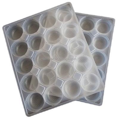 China Disposable PP Microwave Clear 20 Compartments / Plastic Cavity Rice Dumpling Pastry Packing Box Tray For Mochi Snack Cookie for sale