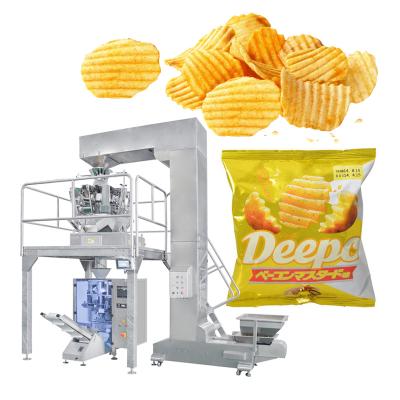 China Potato chips packaging machine automatic nitrogen packing machine price for chips for sale