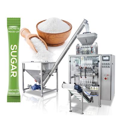 China fully automatic granule filling and weighing 4 6 Lanes stick bag small 3 in 1 coffee powder sugar stick pack machine for sale for sale