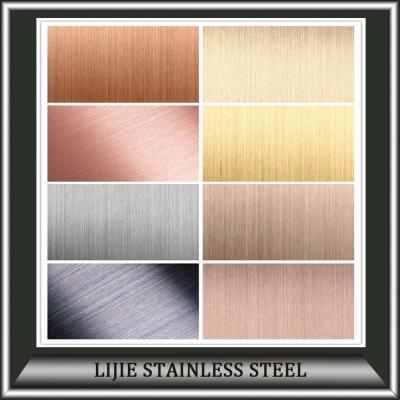 China Industrial Used / Decoration Black Hairline Finish Bronze Gold Titanium Coating Stainless Steel Color Sheet for sale