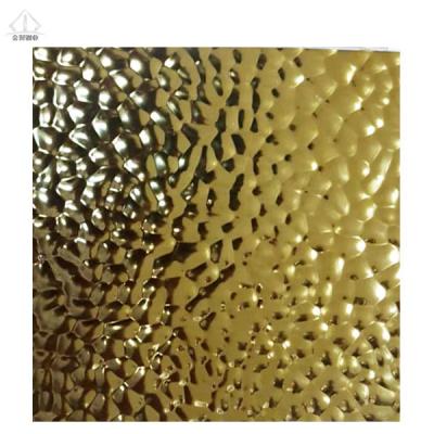 China Industrial Used / Decoration Building Material Gold Color 201 304 316 430 Hammered Metal Sheet Mirror Stainless Steel Sheet for sale