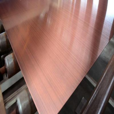 China Industrial used / decoration sus 304 stainless steel titanium sheet gold hairline / rose gold hairline finish for sale