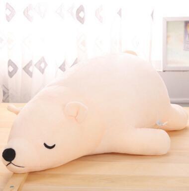 China Eco-friendly Material Stuffed Animal Polar Bear Toy Cute Pillow Throwing Baby Cushion Plush Home Decor Kid Huggable Appeasing Toy Gift For Wholesale for sale