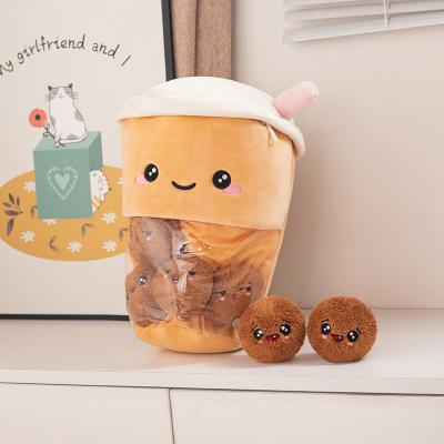 China Cushion A Cup of Boba Tea Stuffed Creative Soft Plush Bubble Milk Tea Plushies Kid Cushion Toy for sale