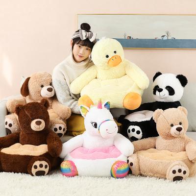 China Cushion Baby Seat Sofa Plush Soft Animal Shaped Unicorn Bear Panda Ride on Toy Comfortable Couch Sofa Chair for Toddler Baby Children for sale