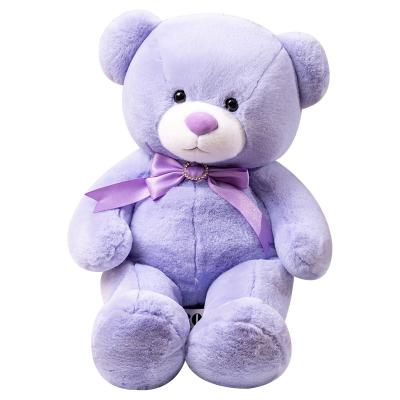 China Eco-friendly Material Stuffed Animal Bear Toy Cute Plush Soft Lavender Purple Easter Bunny Teddy Bear Kid Plush Pillow Toy for sale