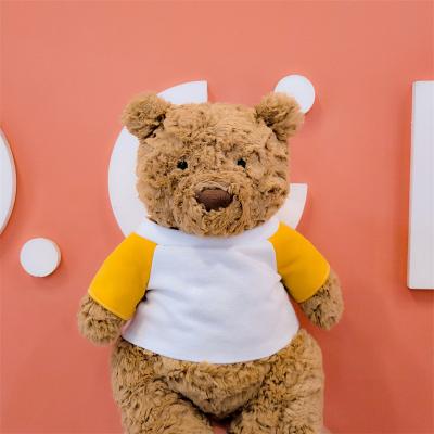 China Eco-friendly Material Stuffed Animal Bear Toy Cute Plush Custom Logo Printed T-shirt Dressed Up Teddy Bear Kid Children Plushies Gift New Year Toy for sale