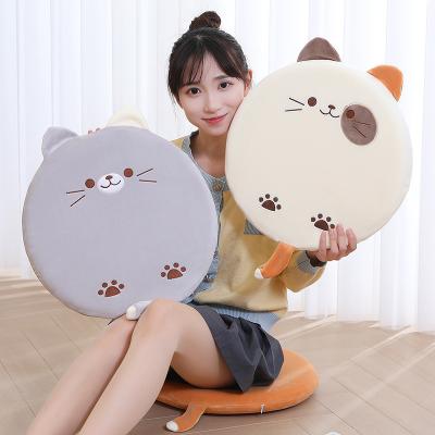 China Promotional Gifts Logo Label Customize Stuffed Cute Cat Kitty Shape Non-toxic Soft Latex  Memory Foam Chair Sofa Sitting Mat For Home Decoration for sale