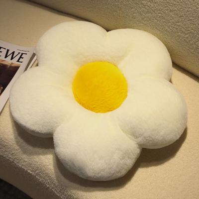 China Promotional Gifts Logo Label Customize Stuffed Cute Flower Shape Soft Plush Chair Sofa Sitting Mat Cushion Throwing Pillow For Home Decoration for sale