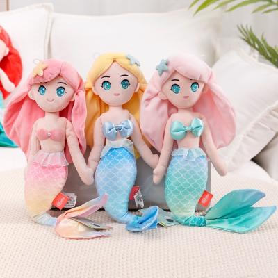 China Princess doll Kawaii Cartoon Princess Mermaid Plush Doll Stuffed Cute Girl's Toy Customize Packing Logo Label Kid Toys Mascot  Gift for sale