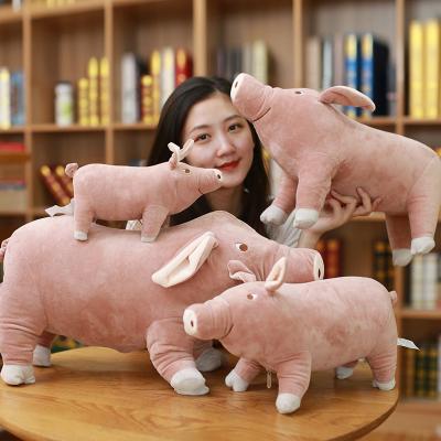 China Eco-friendly Material Cute Simulation Soft Fluffy Stuffed Animal Pig Swine Hog Plush Toy Plush Pillow Cushion Keepsake Gift Mascot for sale