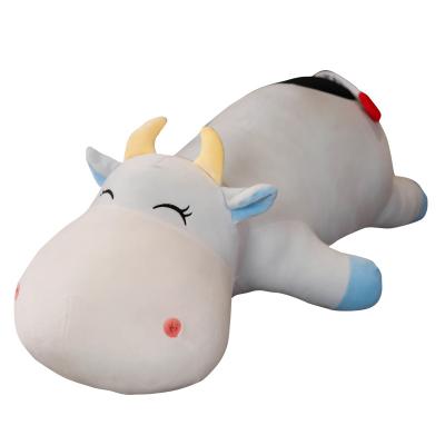 China Cushion Stuffed Animal Toy Kids Plush Cow Animal Ox Cattle Soft Toy Magic Tape Multifunctional Cushion Pillow Kids Gift Toys for sale