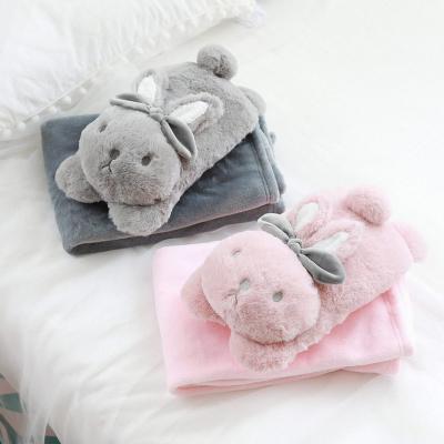 China Gift CPC ASTM Multifunctional Stuffed Animal Plush Bunny Rabbit Toy With Hot Water Bottle Or Blanket Customized  Gift Mascot for sale