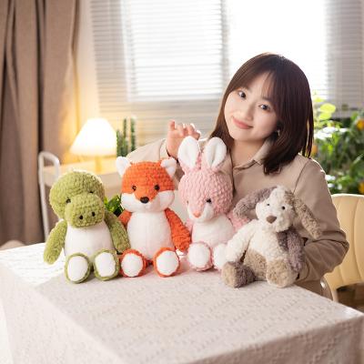 China Cushion Cute Soft Fluffy Cuddly Eco-friendly Material Stuffed Animal Bunny Fox Puppy Dog  Cozy Kids Children Appeasing Plushies Toy for sale