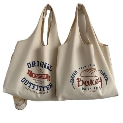 China Custom Handled Logo Cotton Bag Shoulder Canvas Bag Tote Shopping Bags for sale