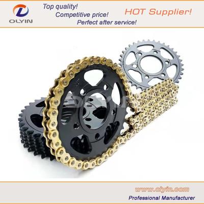 China 45Mn / 40Mn 520 Motorcycle Sprocket Golden Chain Kit For Motorcycle Set for sale