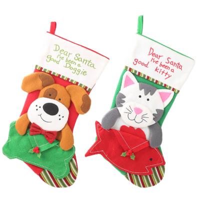 China Festival Decoration Christmas Party Wholesale Cute Decorations Creative Sublimation Knitted Christmas Stocking Ornaments for sale