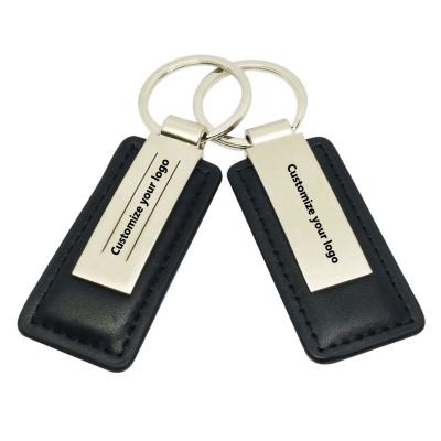 China Factory Promotional One Way Fashion Zhongshan Gifts Genuine Leather Key Chain, Car Key Holder With Logo for sale