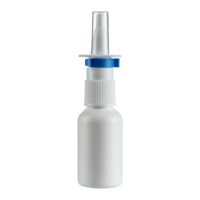 China Non-Refillable 25 ML Nasal Spray Bottle Medicine Dispensing Pump Spray Cap With Clip Lock for sale