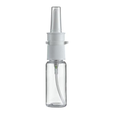 China Non-Refillable Most Popular Transparent Sterile  Nasal Sprayer Pump Bottle With Clip Cap for sale