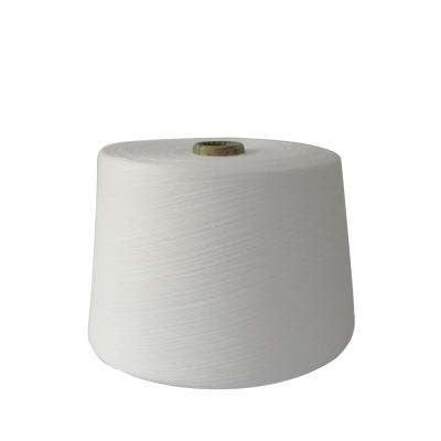 China Anti-bacteria Ring Polyester Yarn 32S Virgin Spun Spun White Poly Yarn For Garment Fabric for sale