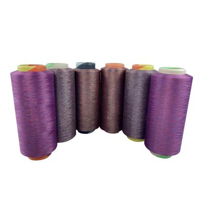 China Anti-bacteria 150d/48f/2ply coat dyed polyester textured DTY blend yarn for knitting for sale