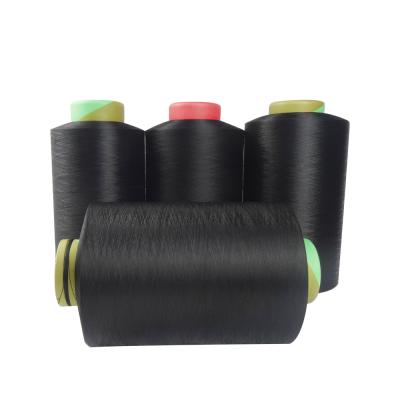 China 150/144 Sustainable IL SIM NIM Textured Dope Dyed Black Blended Polyester DTY Filament Yarn for sale